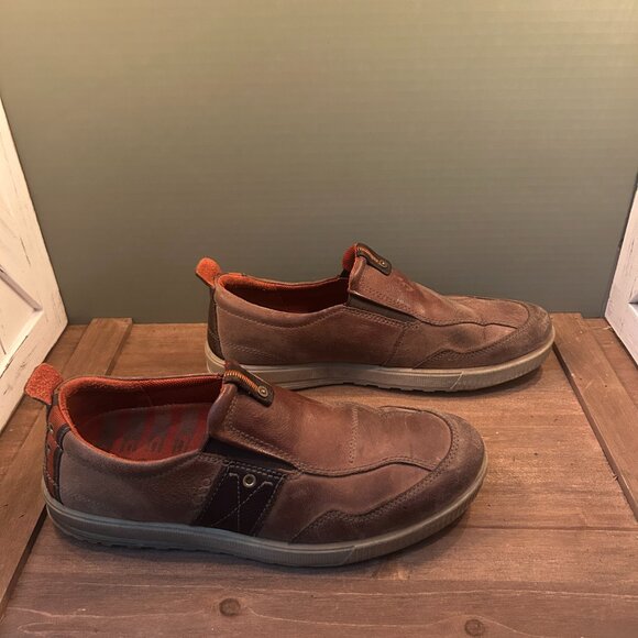 Ecco Mens Brown Slip On Loafer Moccasins Size 44 EU - Picture 4 of 8